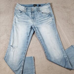 Buckle Black Fit No 9 Bootleg Jeans Mens 34R (34x32) Light Wash Stretch Denim